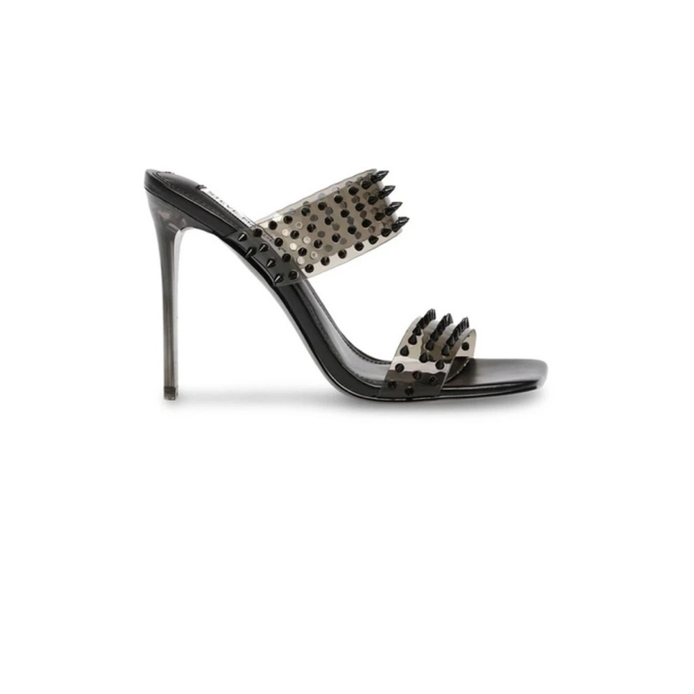 Steve Madden Lunna Studded Black Slide Stiletto Heels size 9